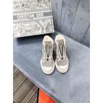 Ugg Winter Thick Soled Leather Wool High Top Shoes For Women Gray