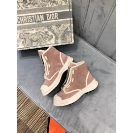 Ugg Winter Thick Soled Leather Wool High Top Shoes For Women Pink