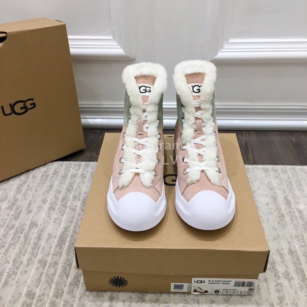 Ugg Fashion Color Matching Wool Boots For Women Pink
