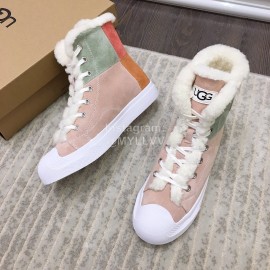 Ugg Fashion Color Matching Wool Boots For Women Pink