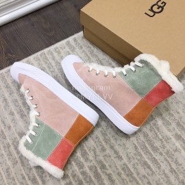 Ugg Fashion Color Matching Wool Boots For Women Pink