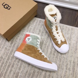 Ugg Fashion Color Matching Wool Boots For Women Brown