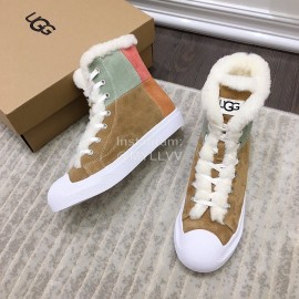 Ugg Fashion Color Matching Wool Boots For Women Brown