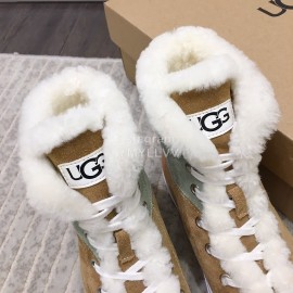 Ugg Fashion Color Matching Wool Boots For Women Brown