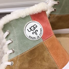 Ugg Fashion Color Matching Wool Boots For Women Brown