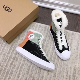 Ugg Fashion Color Matching Wool Boots For Women Black