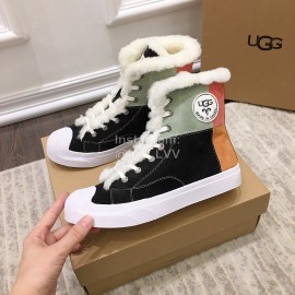 Ugg Fashion Color Matching Wool Boots For Women Black