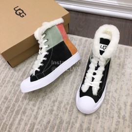 Ugg Fashion Color Matching Wool Boots For Women Black