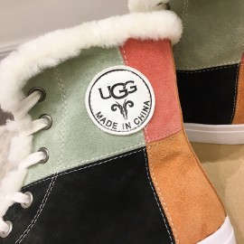 Ugg Fashion Color Matching Wool Boots For Women Black