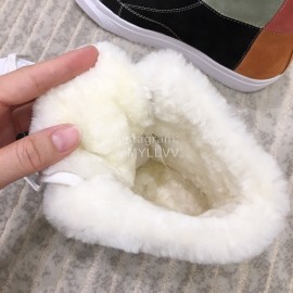 Ugg Fashion Color Matching Wool Boots For Women Black