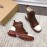 Ugg Fashion Leather Color Matching Wool Boots For Women Brown
