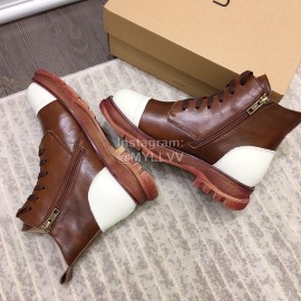 Ugg Fashion Leather Color Matching Wool Boots For Women Brown