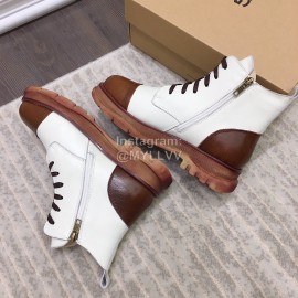 Ugg Fashion Leather Color Matching Wool Boots For Women White