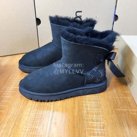 Ugg Winter Warm Wool Boots For Women Dark Blue