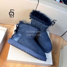 Ugg Winter Warm Wool Boots For Women Dark Blue