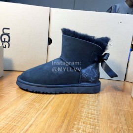 Ugg Winter Warm Wool Boots For Women Dark Blue