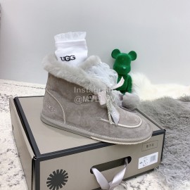Ugg Winter Pearl Lace Bow Wool Short Boots For Women Gray