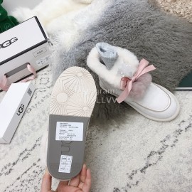 Ugg Winter Pearl Lace Bow Wool Short Boots For Women White