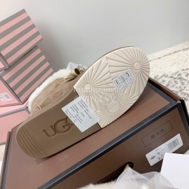 Ugg Winter Pearl Lace Bow Wool Short Boots For Women Brown