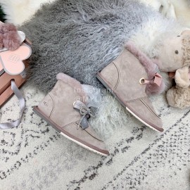 Ugg Winter Pearl Lace Bow Wool Short Boots For Women Pink