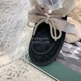 Ugg Winter Pearl Lace Bow Wool Short Boots For Women Black