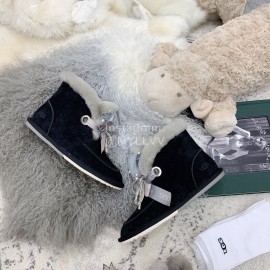 Ugg Winter Pearl Lace Bow Wool Short Boots For Women Black