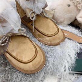 Ugg Winter Pearl Lace Bow Wool Short Boots For Women