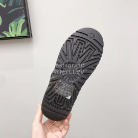 Ugg Winter Calf Leather Wool Warm Short Boots For Men Green