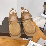 Ugg Winter Calf Leather Wool Warm Short Boots For Men Brown