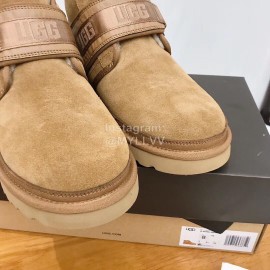 Ugg Winter Calf Leather Wool Warm Short Boots For Men Brown