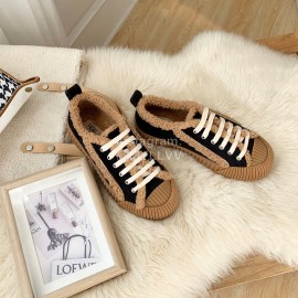 Ugg Winter Thick Soled Curly Fur Casual Shoes For Women Black