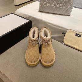 Ugg Winter Classic Printed Warm Wool Boots For Women Brown