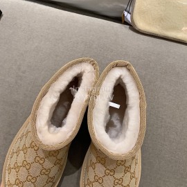 Ugg Winter Classic Printed Warm Wool Boots For Women Brown