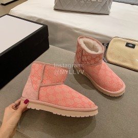 Ugg Winter Classic Printed Warm Wool Boots For Women Pink