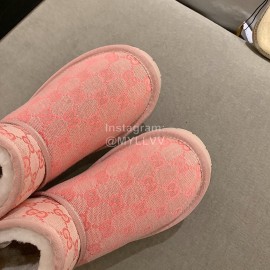 Ugg Winter Classic Printed Warm Wool Boots For Women Pink