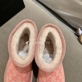Ugg Winter Classic Printed Warm Wool Boots For Women Pink