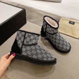 Ugg Winter Classic Printed Warm Wool Boots For Women Gray