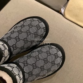 Ugg Winter Classic Printed Warm Wool Boots For Women Gray