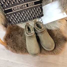Ugg Winter Mini Warm Wool Short Boots For Women Coffee