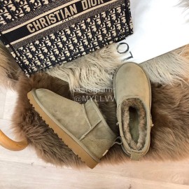 Ugg Winter Mini Warm Wool Short Boots For Women Coffee