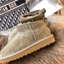 Ugg Winter Mini Warm Wool Short Boots For Women Coffee