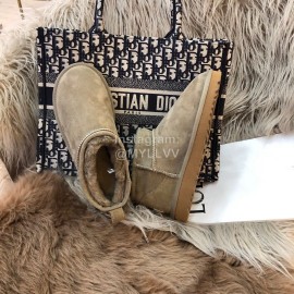 Ugg Winter Mini Warm Wool Short Boots For Women Coffee