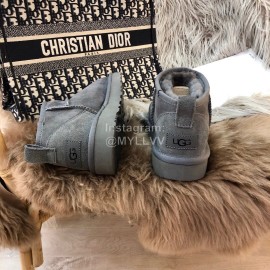 Ugg Winter Mini Warm Wool Short Boots For Women Gray