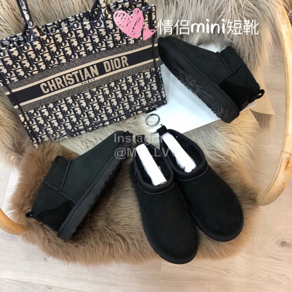 Ugg Winter Mini Warm Wool Short Boots For Women Black