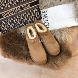 Ugg Winter Mini Warm Wool Short Boots For Women Brown