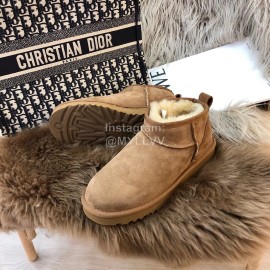 Ugg Winter Mini Warm Wool Short Boots For Women Brown