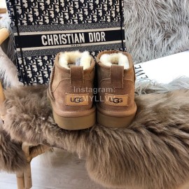 Ugg Winter Mini Warm Wool Short Boots For Women Brown