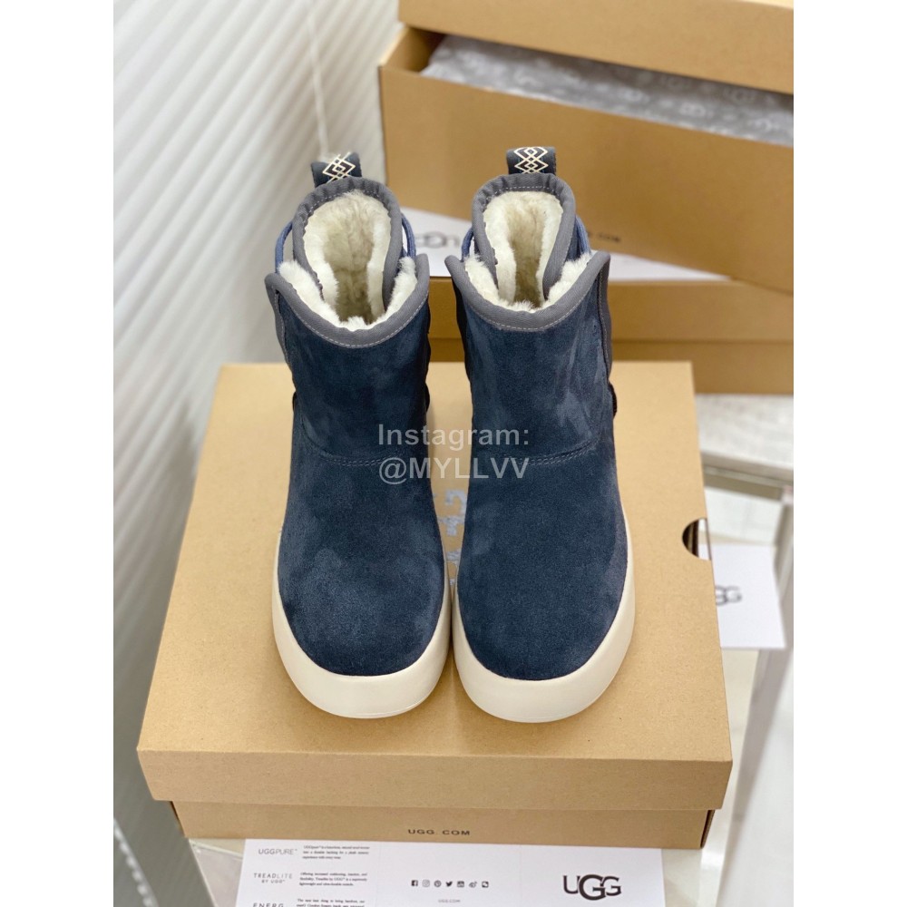 Ugg Winter Thick Soled Wool Boots For Women Dark Blue