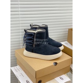 Ugg Winter Thick Soled Wool Boots For Women Dark Blue