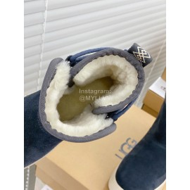 Ugg Winter Thick Soled Wool Boots For Women Dark Blue
